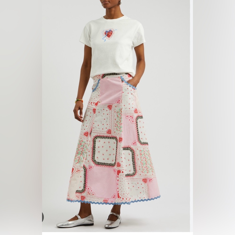 Damson Madder Patchwork Maxi Cotton Skirt